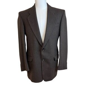 MARK ALEXANDER Dark Brown Cashmere Blazer Jacket Coat Sz 39 L Heritage Luxury‎